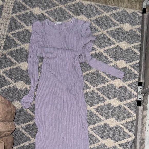 Zara Purple Ribbed Ruffled Blouse - Picture 3 of 3